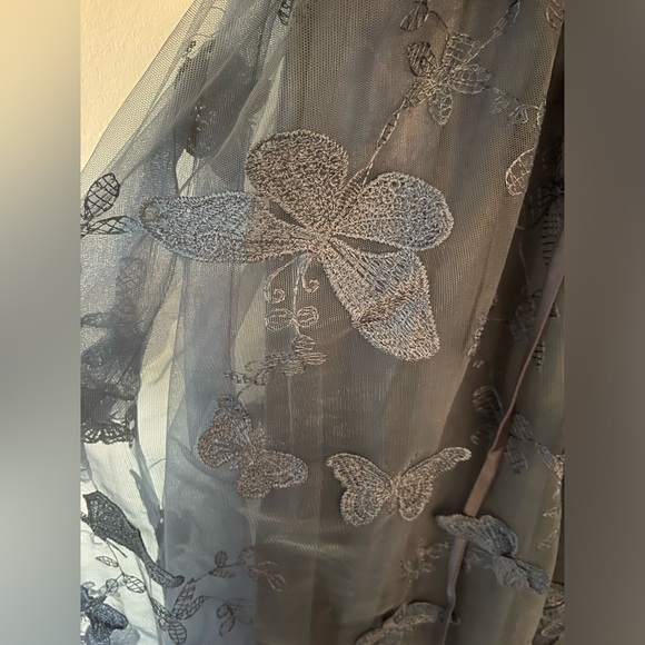 AO YAN Navy Lace Butterfly Corset Formal Prom Dress size S* NWT - Picture 12 of 13